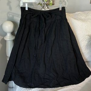 Autograph New York Black Eyelet Skirt Womens 6 Cotton